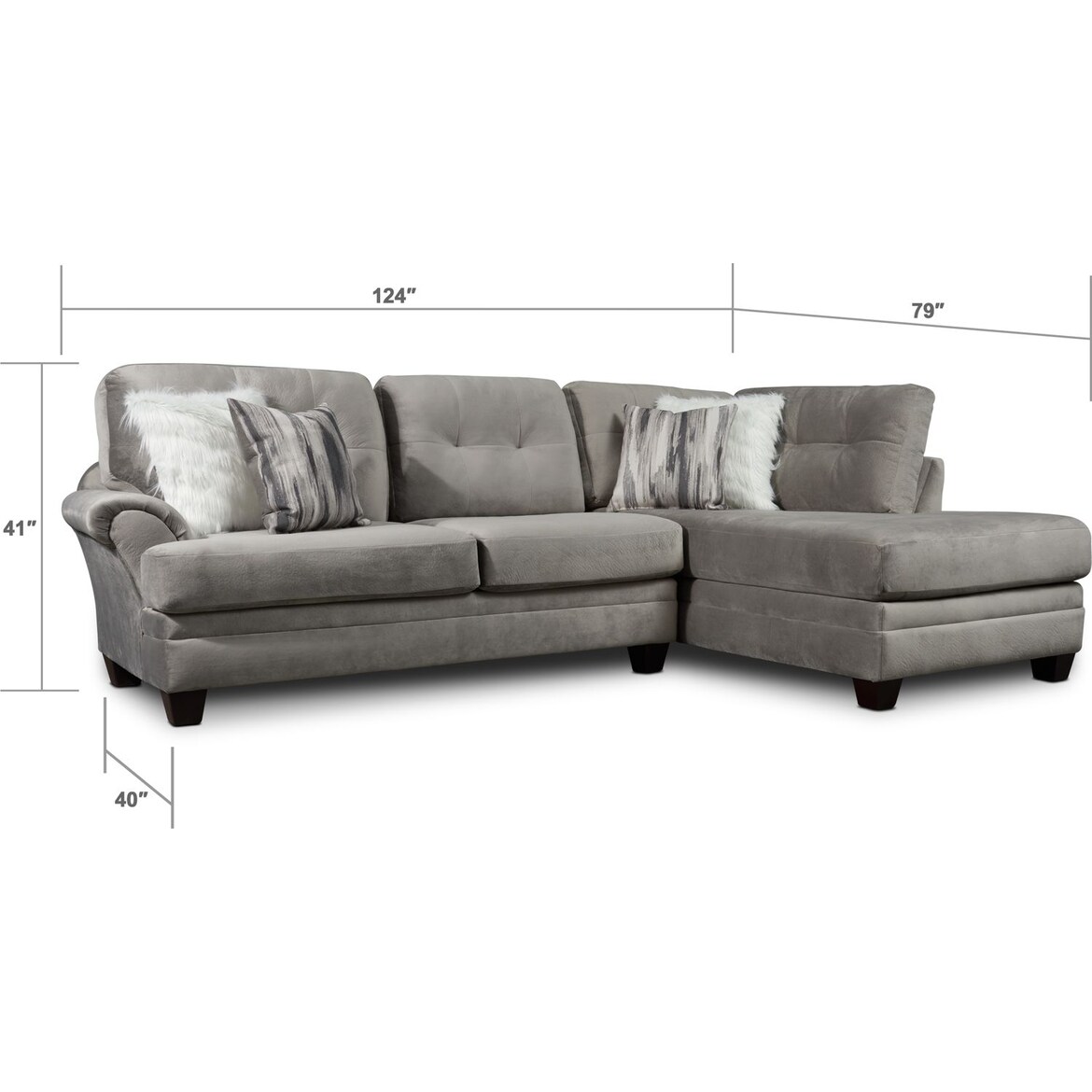 Cordelle 2 Piece Sectional With Chaise Value City Furniture And Mattresses