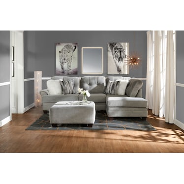 Cordelle Ottoman - Gray