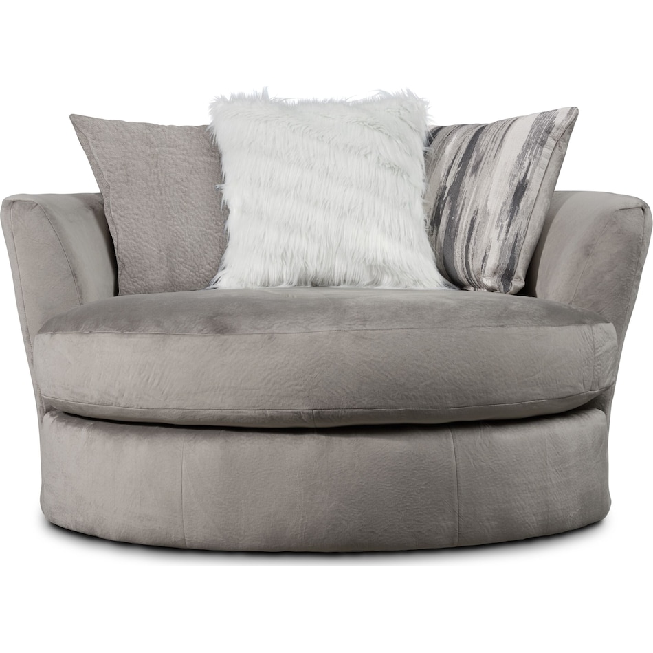 cordelle gray swivel chair   