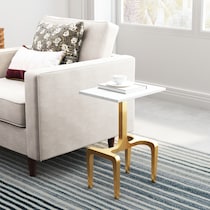 cordley white gold side table   