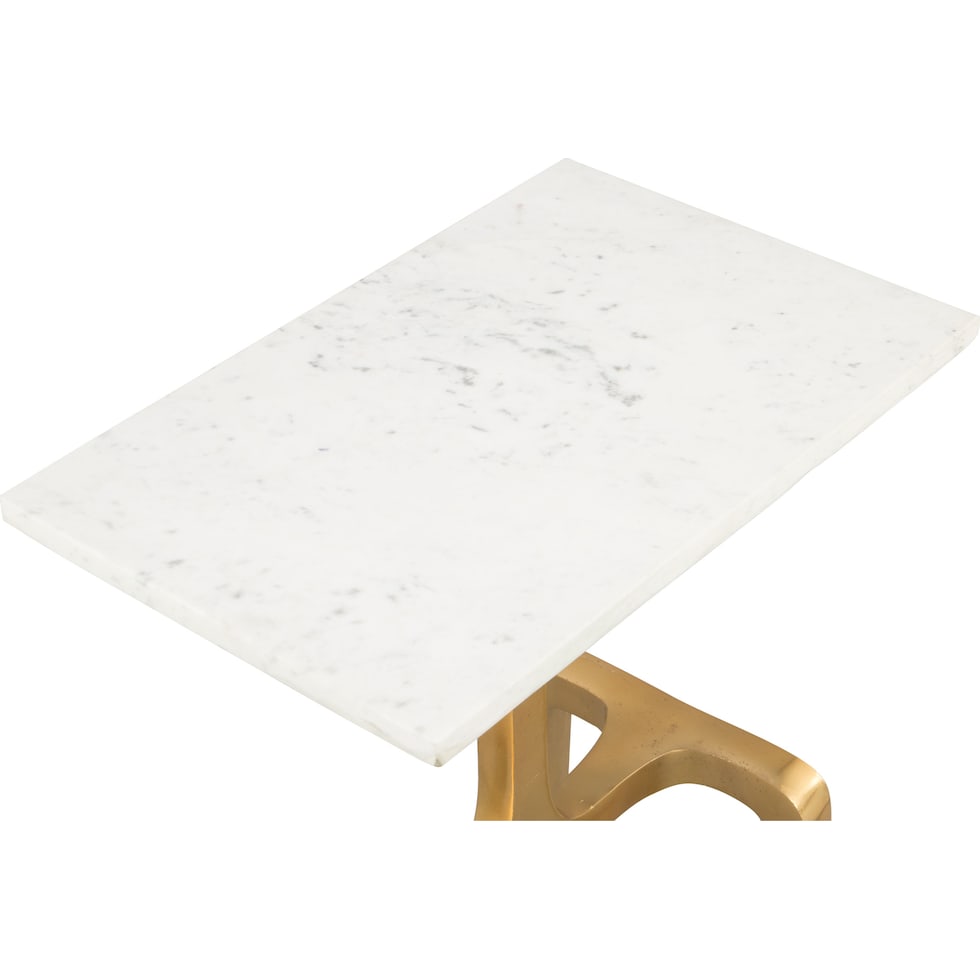 cordley white gold side table   