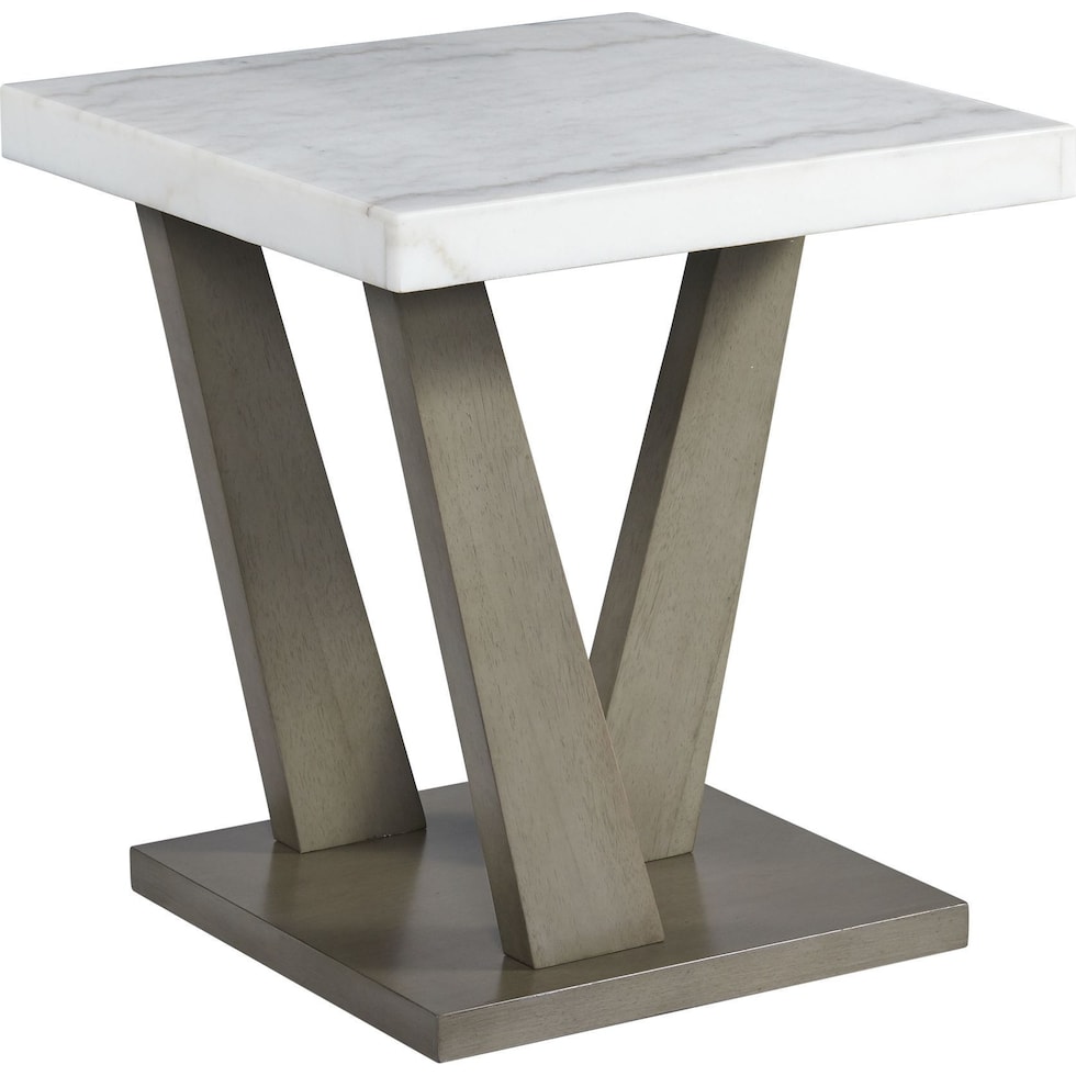 coriander gray end table   