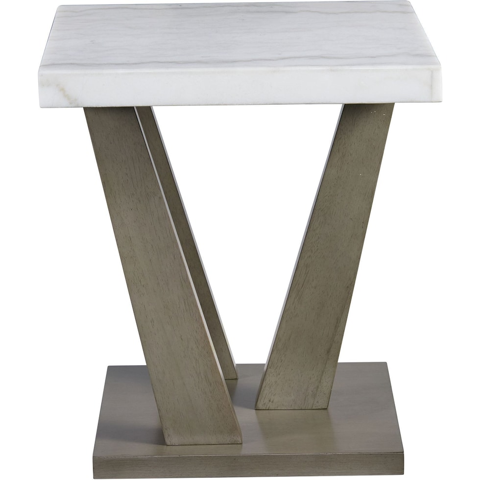coriander gray end table   