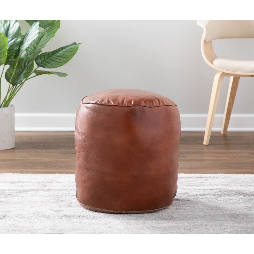 cornelius dark brown pouf   