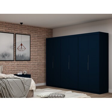 Cornell Set of 3 Wardrobe Closets - Blue