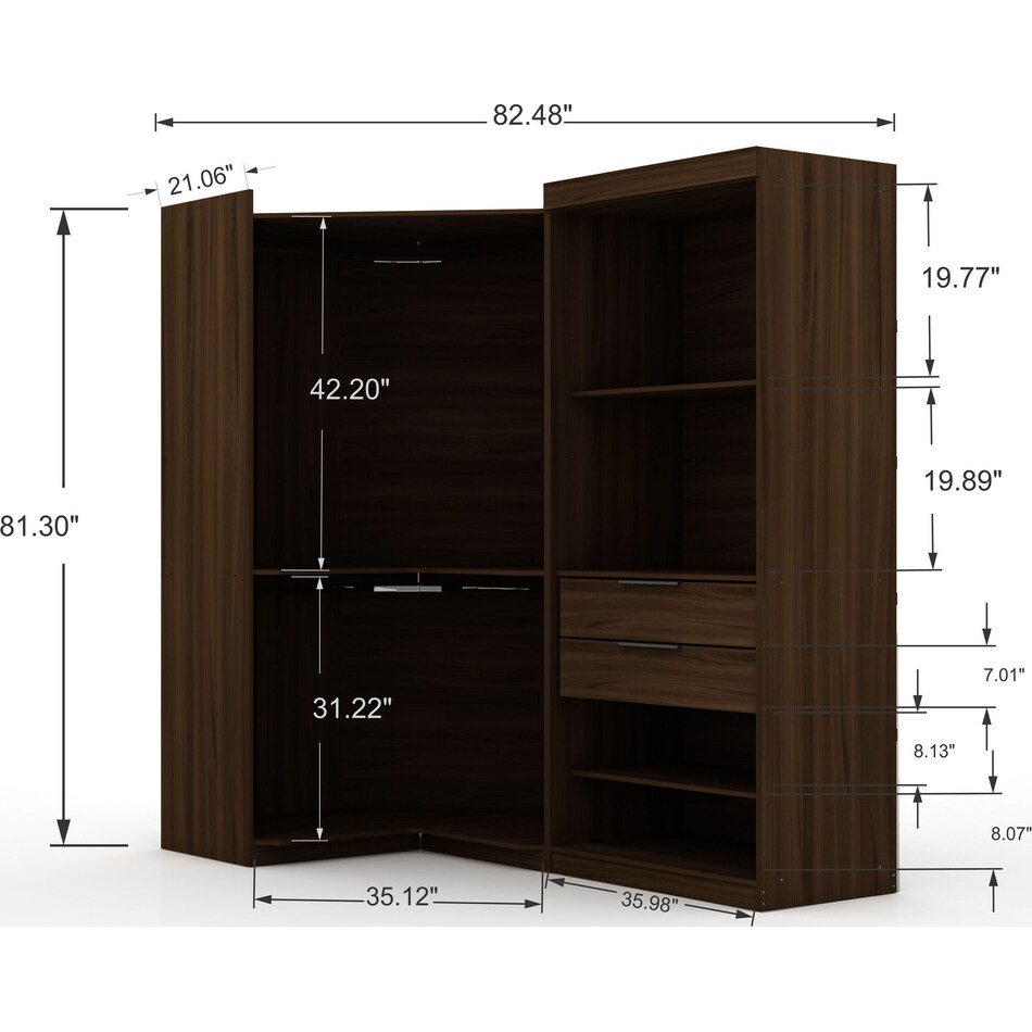 Cornell Set of 2 Closed Corner Wardrobe Closets | Value City Furniture