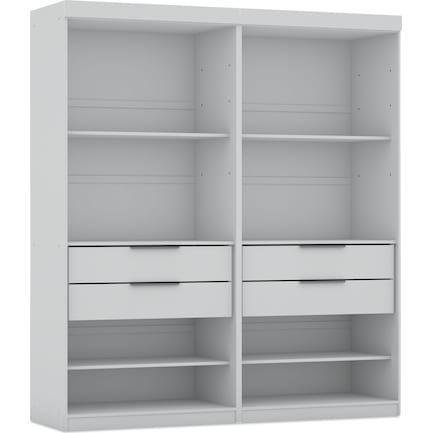 Cornell Set of 2 Open Closets - White