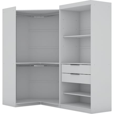 Cornell Set of 2 Open Corner Closets - White