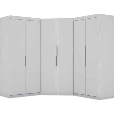 Cornell 3 Section Corner Closet - White