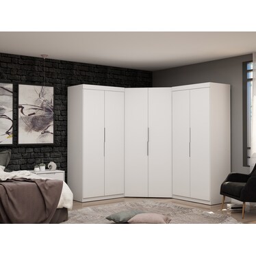 Cornell 3 Section Corner Closet - White