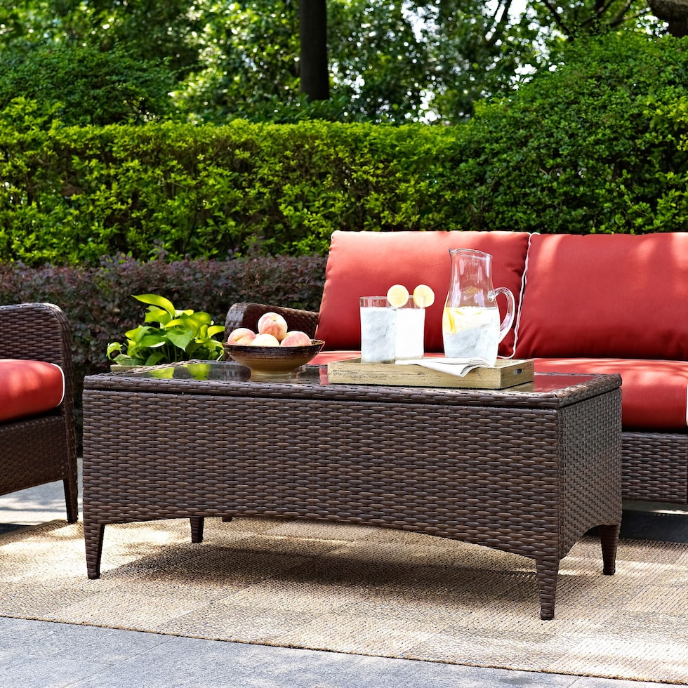 corona sangria dark brown outdoor coffee table   