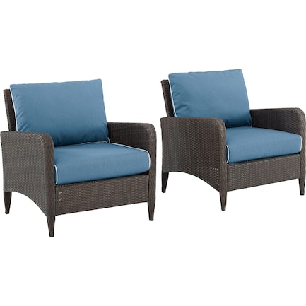 Corona Set of 2 Outdoor Chairs - Blue