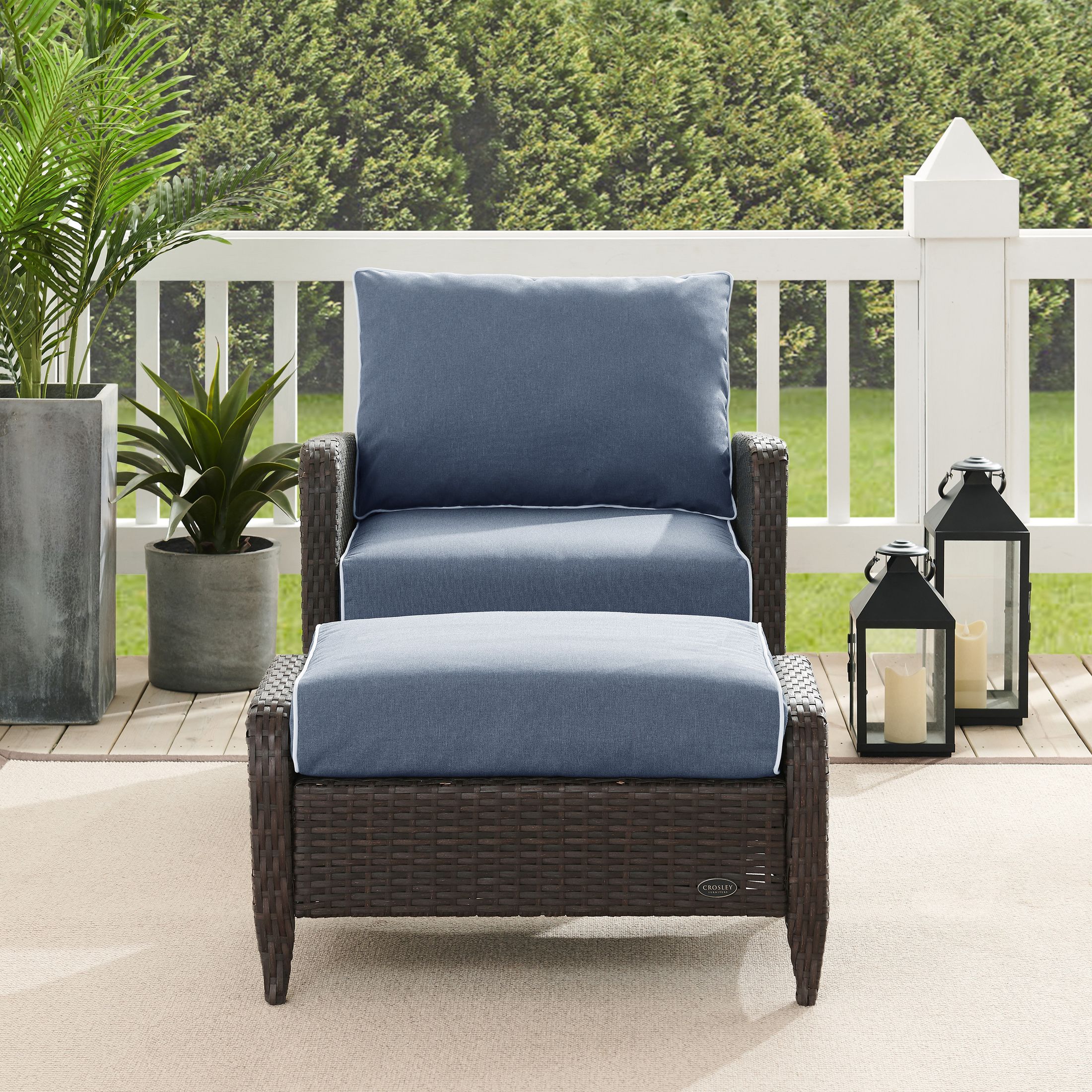 Outdoor chair deals with ottoman set