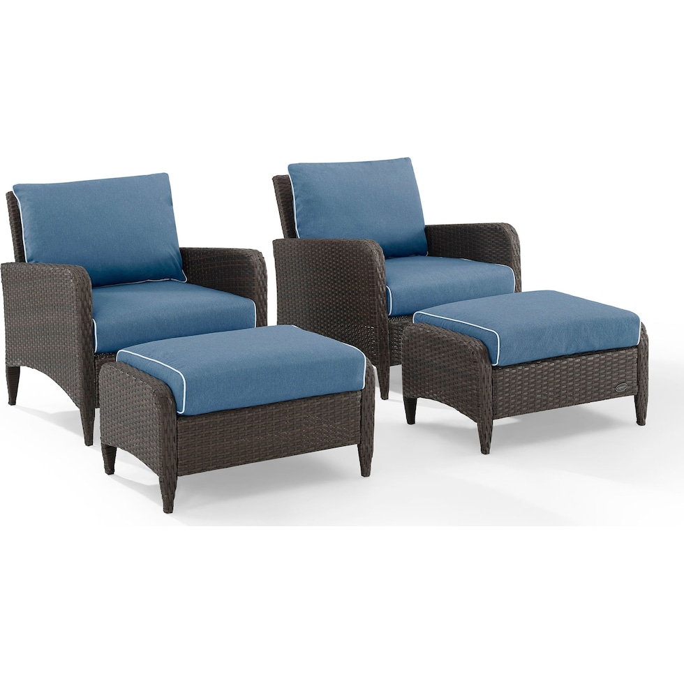 corona blue outdoor chair set   