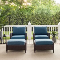 corona blue outdoor chair set   