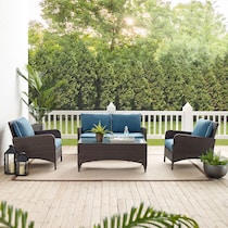 corona blue outdoor loveseat set   