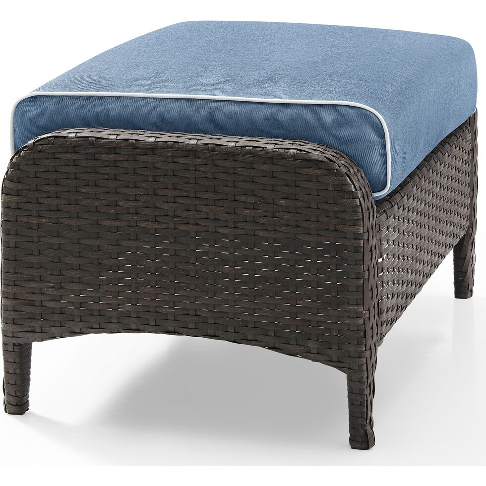 corona blue outdoor ottoman   