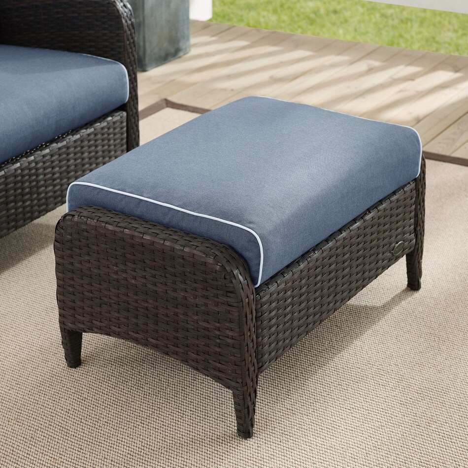 Corona Outdoor Ottoman Blue Value City Furniture