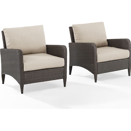 Corona Set of 2 Outdoor Chairs - Sand