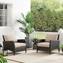 corona light brown outdoor chair set   