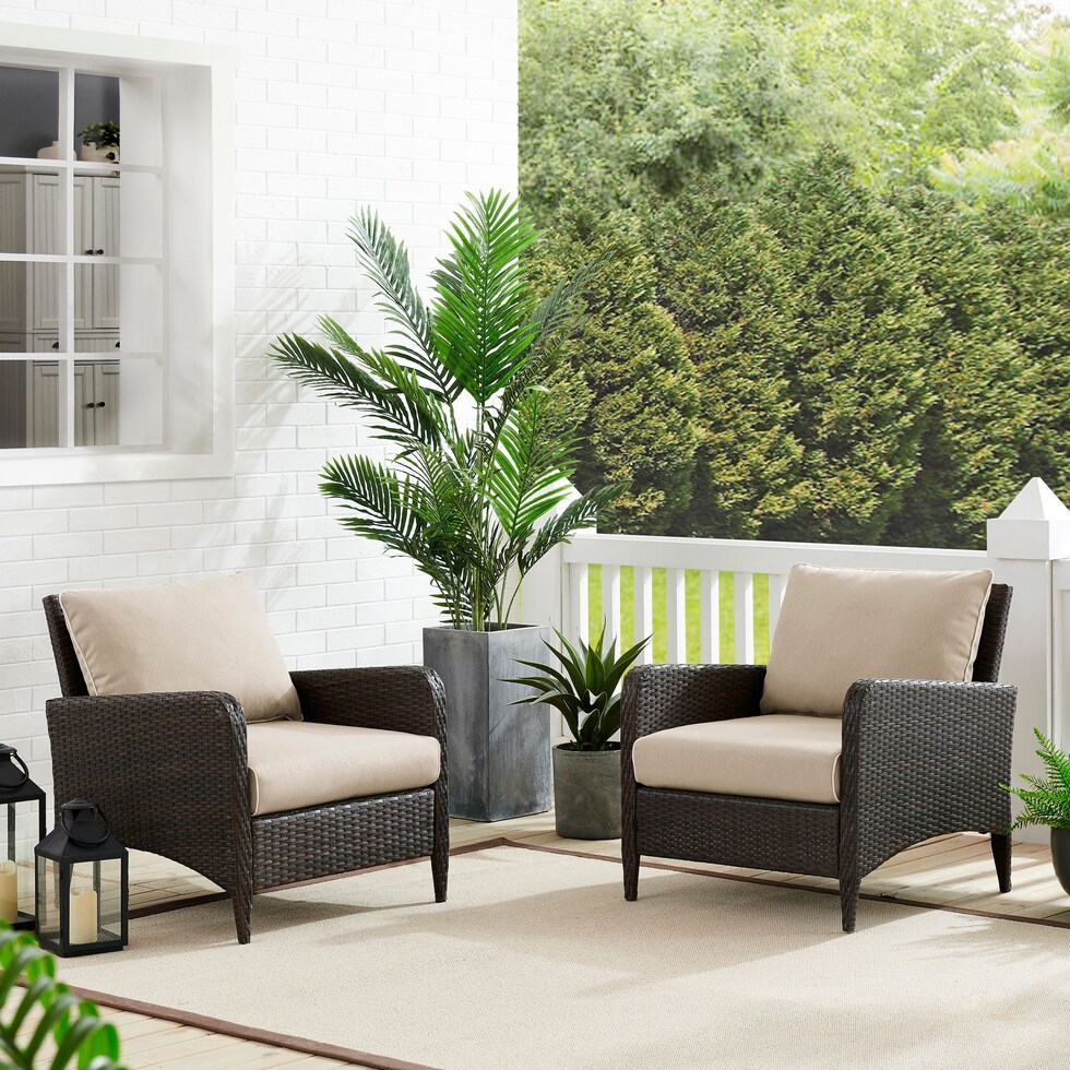 corona light brown outdoor chair set   