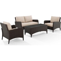 corona light brown outdoor loveseat set   