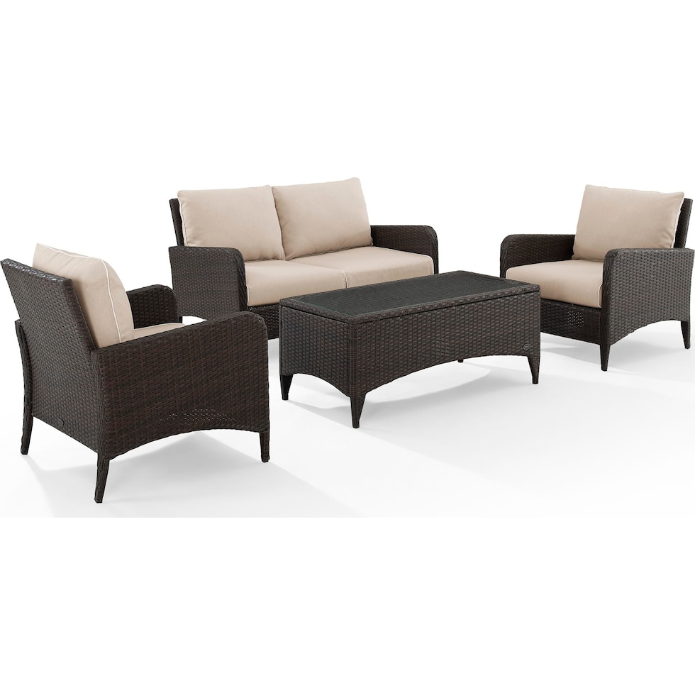 corona light brown outdoor loveseat set   