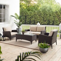 corona light brown outdoor loveseat set   