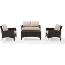 corona light brown outdoor loveseat set   