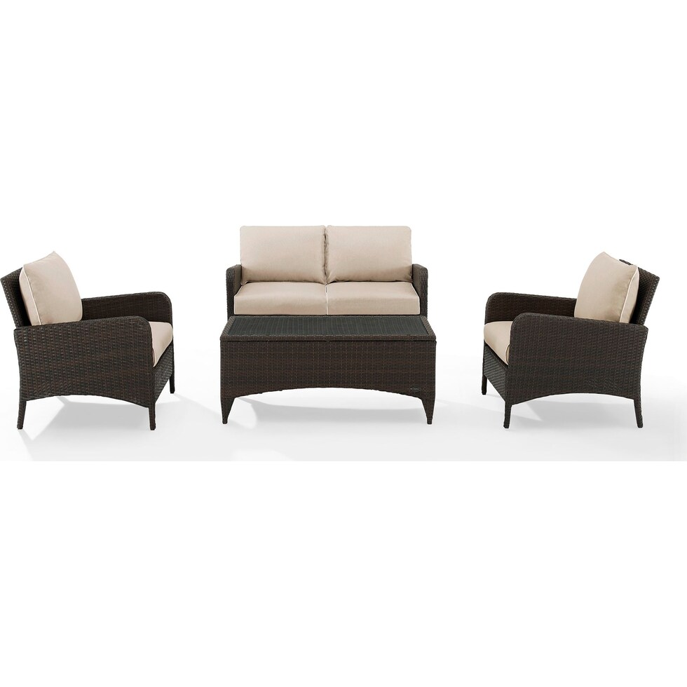 corona light brown outdoor loveseat set   