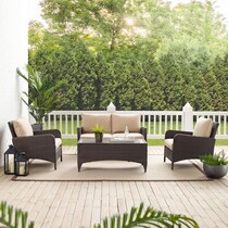 corona light brown outdoor loveseat set   