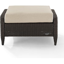 corona light brown outdoor ottoman   