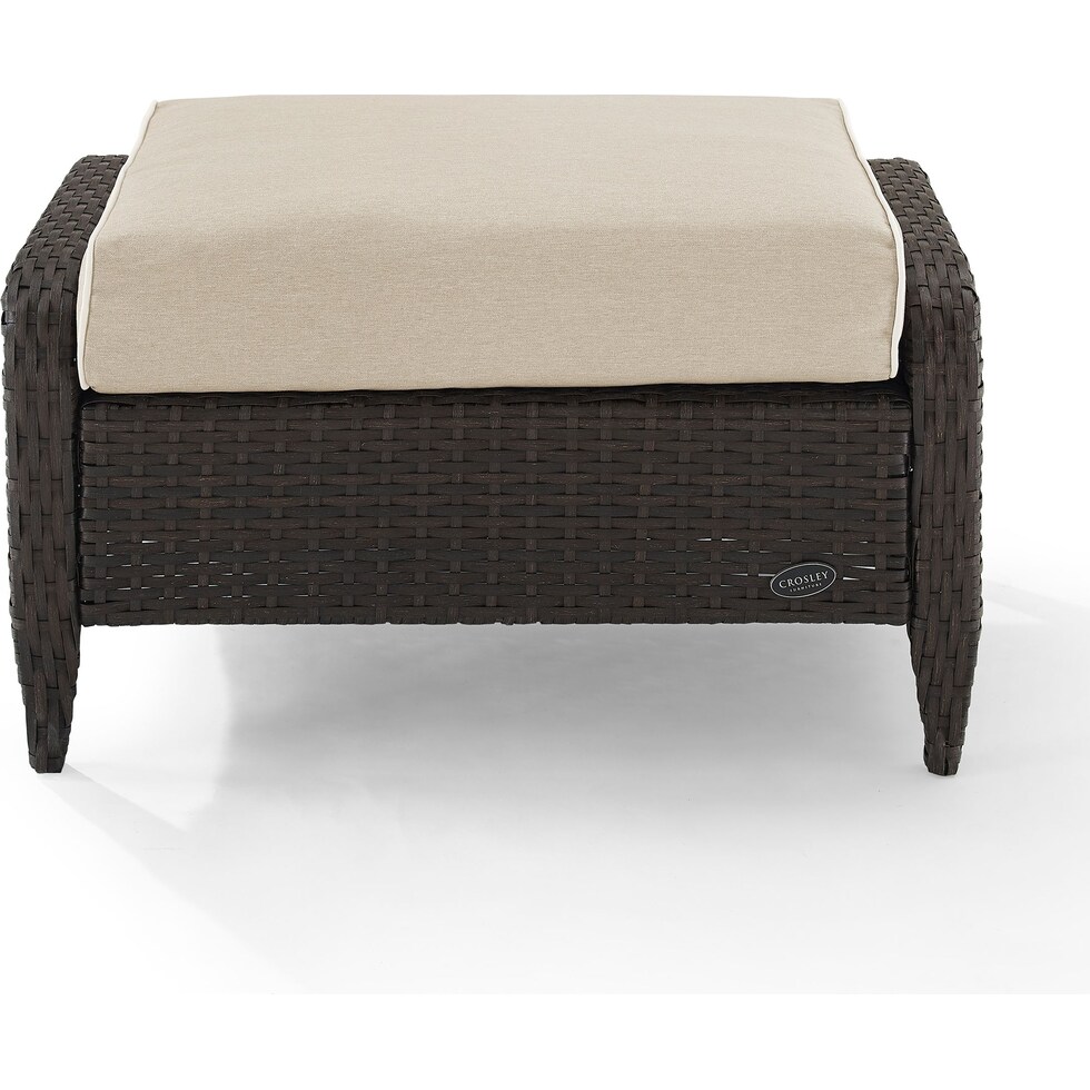 corona light brown outdoor ottoman   