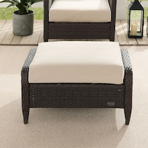 corona light brown outdoor ottoman   