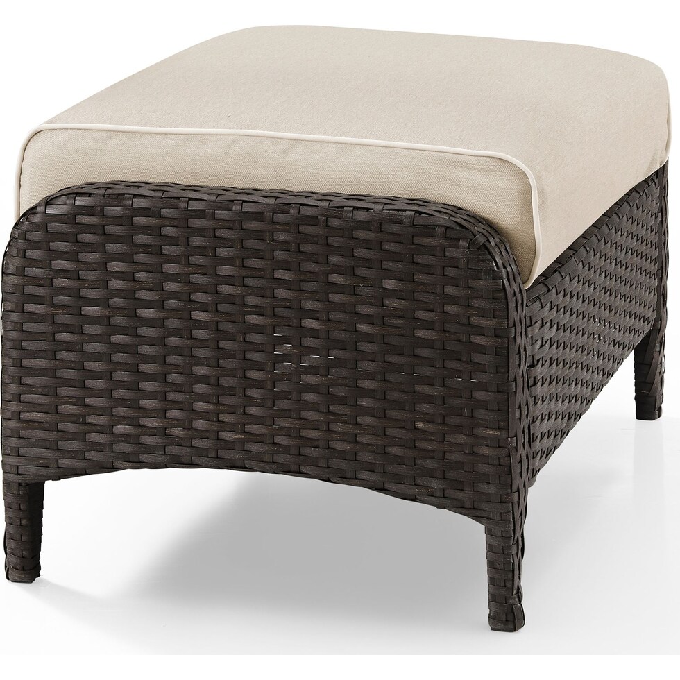 corona light brown outdoor ottoman   