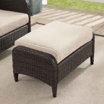 corona light brown outdoor ottoman   