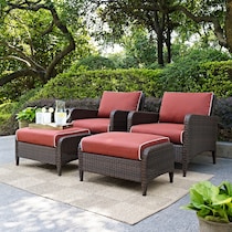 corona red outdoor chair set   