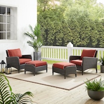 corona red outdoor chair set   