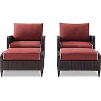 corona red outdoor chair set   