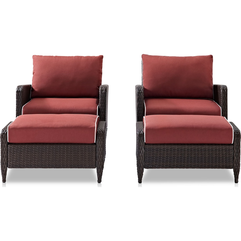 corona red outdoor chair set   