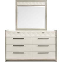 coronado bedroom ivory gray dresser and mirror   