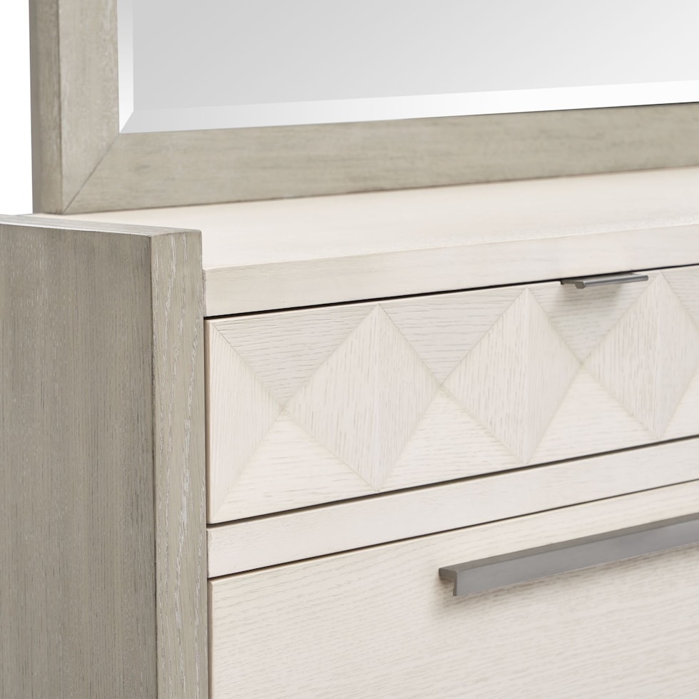 coronado bedroom ivory gray dresser and mirror   