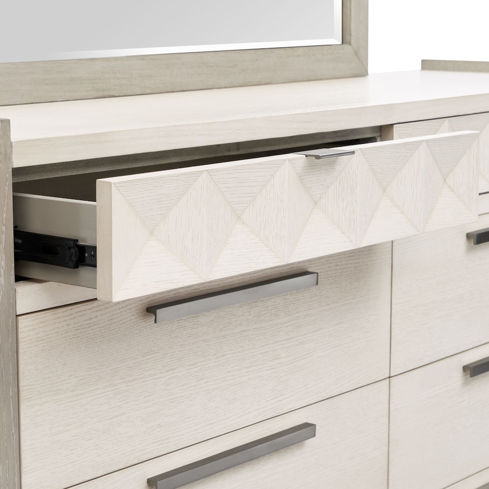 coronado bedroom ivory gray dresser and mirror   