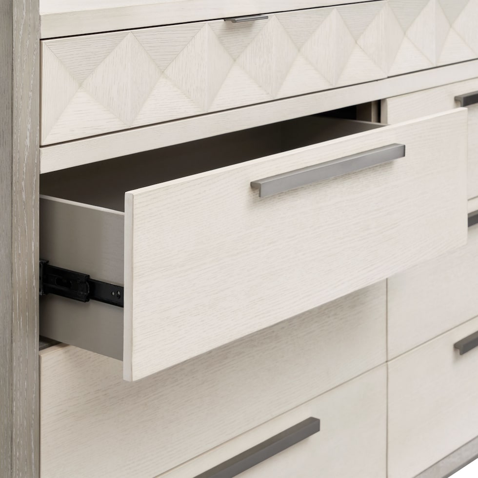 coronado bedroom ivory gray dresser and mirror   