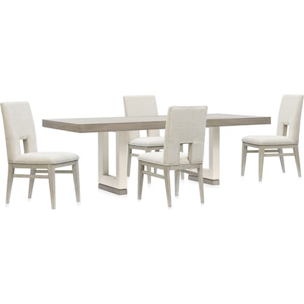 Coronado Extendable Dining Table and 4 Side Chairs