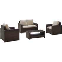 coronado dark brown outdoor loveseat set   