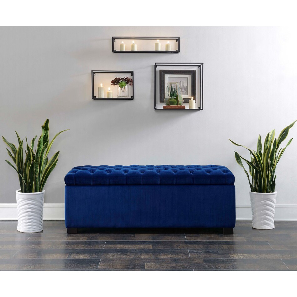 corva blue storage bench   