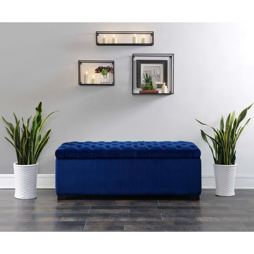 corva blue storage bench   