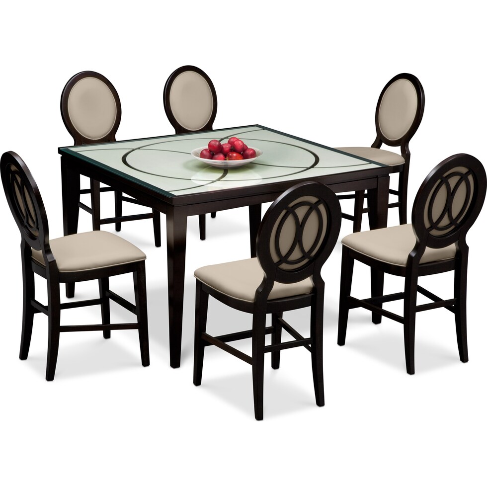cosmo ii merlot  pc counter height dining room   