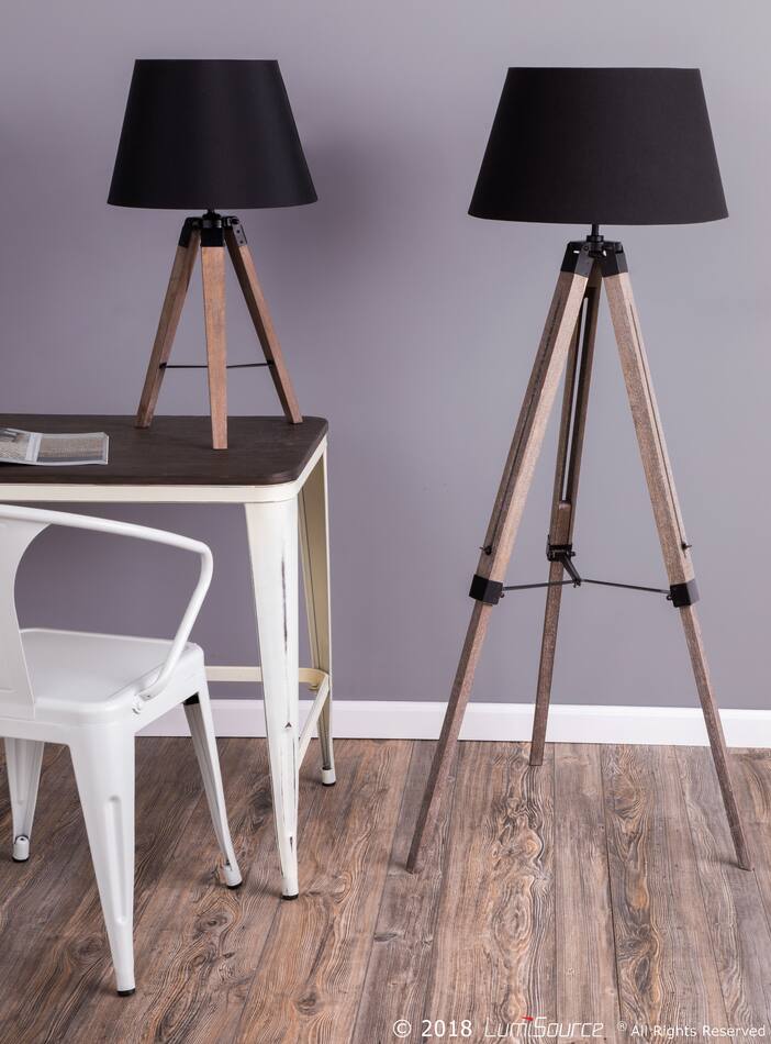 Costa Table Lamp Gray/Black Value City Furniture